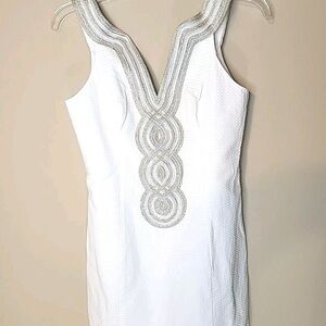 Lilly Pulitzer White Dress with Gold Accents